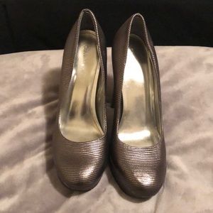 Calvin Klein Carley Silver Platform Heels